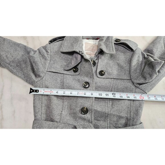 Banana Republic Gray Long Sleeves Collard Button Up Women's Overcoat Size XS - Picture 4 of 9